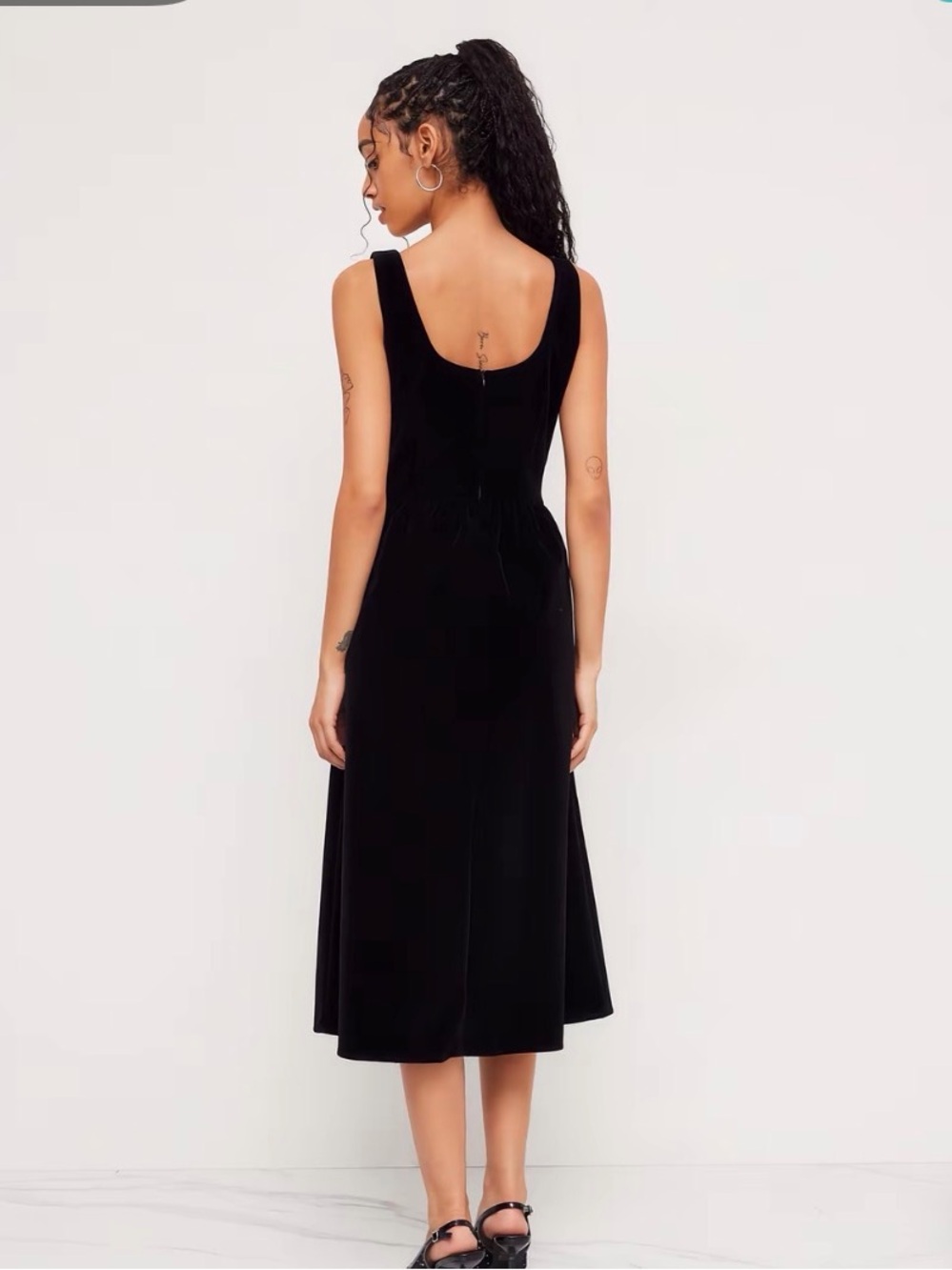 Cider Velvet Rhinestone Ruffle Maxi Dress - Picture 3 of 8